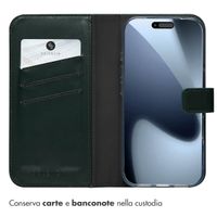 Selencia Cover a libro in vera pelle Apple iPhone 17 Pro - Verde