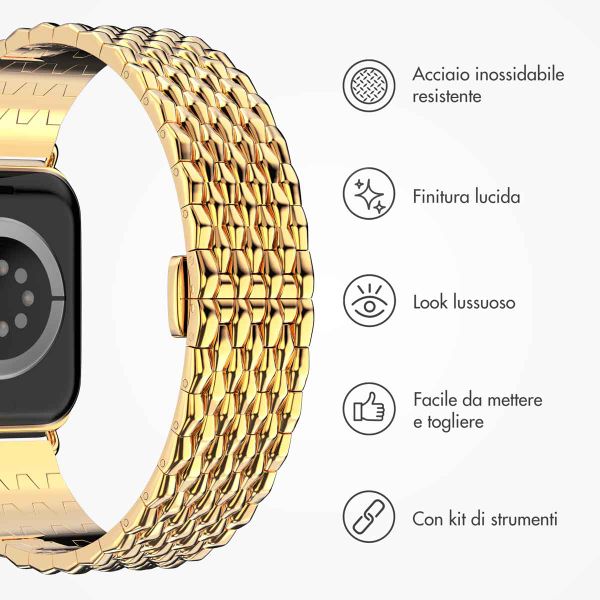 Selencia Cinturino Drago in acciaio Apple Watch | 44/45/46/49 mm - Oro