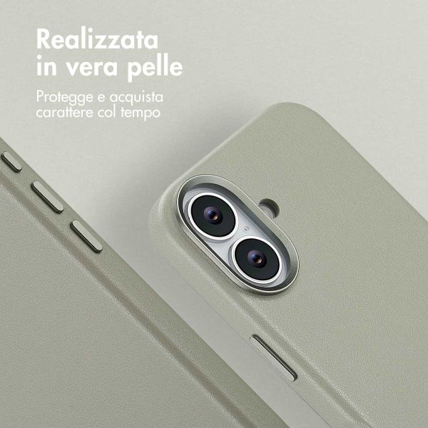 Accezz Cover in Pelle con MagSafe Apple iPhone 17 - Light Grey
