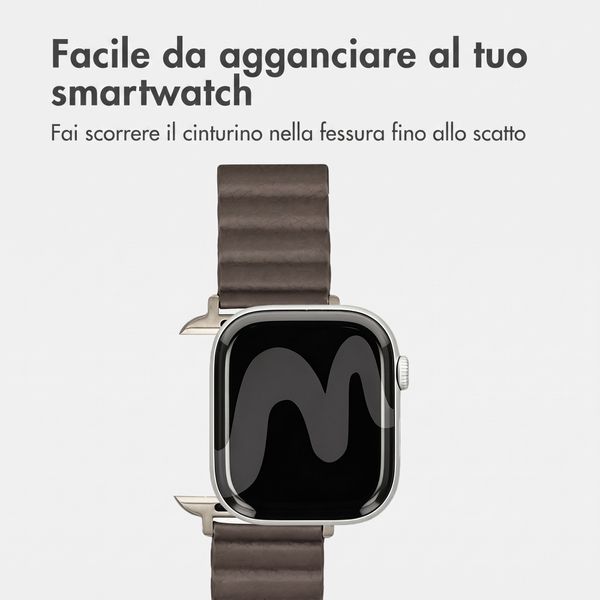 imoshion Cinturino magnetico in pelle sintetica Apple Watch | 38/40/41/42 mm - Marrone scuro