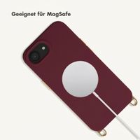 Selencia Rivièra MagSafe Backcover met afneembare haakjes Apple iPhone 17e / 16e - Bold Burgundy