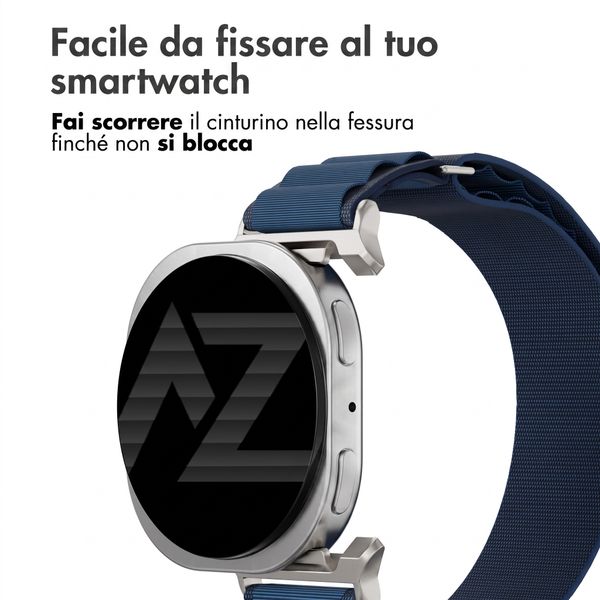 Accezz Cinturino in nylon Alpine Samsung Galaxy Watch 9 (40/44mm) / Watch 8 (40/44mm) / Classic (46mm) - Dark Blue