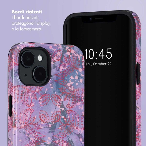 Selencia Cover posteriore Vivid con MagSafe Apple iPhone 14 - Fresh Paint Flower Orange