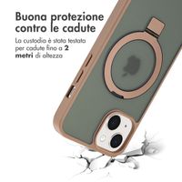 Accezz Cover con anello e supporto con MagSafe Apple iPhone 14 - Marrone
