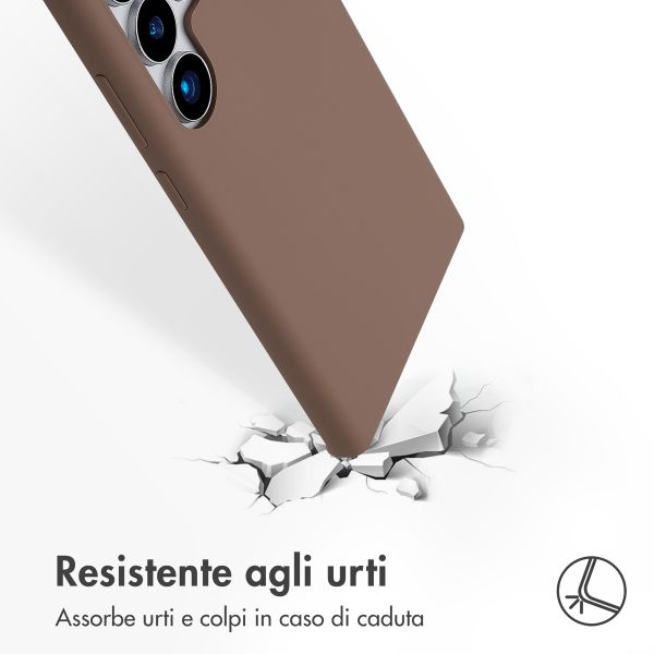 Accezz Cover in silicone liquido con MagSafe Samsung Galaxy S24 Ultra - Marrone chiaro