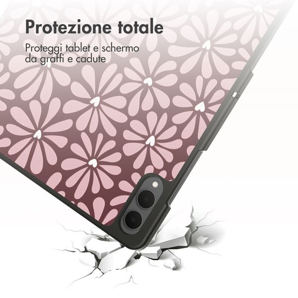 imoshion Cover Trifold Design Samsung Galaxy Tab S11 Ultra - Bloom Love Blush