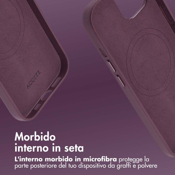Accezz Cover in Pelle con MagSafe Apple iPhone 15 - Heath Purple