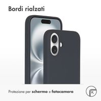 Accezz Cover in silicone liquido con MagSafe Apple iPhone 16 Plus - Blu scuro