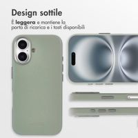 Accezz Cover in Pelle con MagSafe Apple iPhone 16 - Light Grey