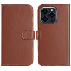 Selencia Cover a libro in vera pelle Apple iPhone 16 Pro Max - Marrone chiaro