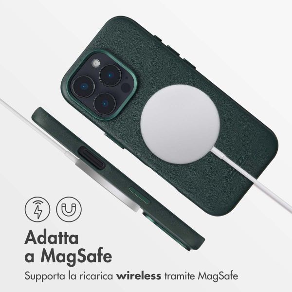 Accezz Cover in Pelle con MagSafe Apple iPhone 16 Pro - Cedar Green