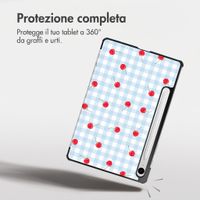 imoshion Cover Trifold Design Samsung Galaxy Tab S9 11.0 pollici / S10 Lite / S10 FE / S9 FE 10.9 pollici - Cherry Check
