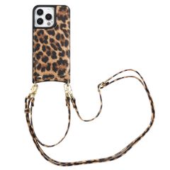 Selencia Cover per telefono Nova con cordino e portacarte Apple iPhone 13 Pro - Leopard