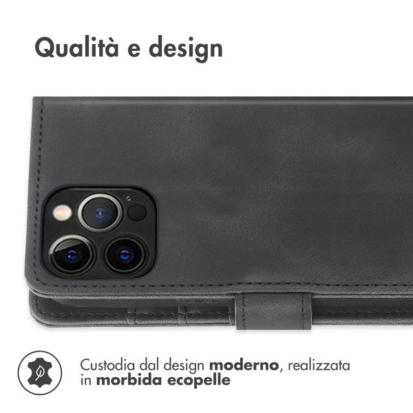imoshion Cover a libro con Cordino Apple iPhone 12 (Pro) - Nero