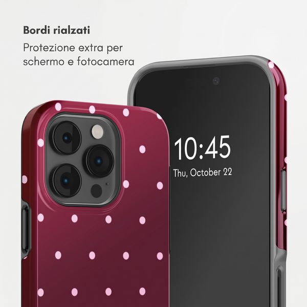 Selencia Cover Posteriore Vivid Apple iPhone 14 Pro - Happy Dots Burgundy