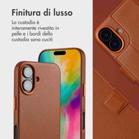 Accezz Cover in pelle 2 in 1 con MagSafe Apple iPhone 16 - Sienna Brown