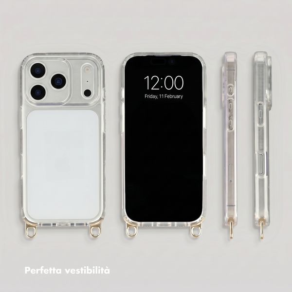 Selencia Cover con ganci removibili Apple iPhone 18 Pro Max / 17 Pro Max - Trasparente
