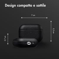 Accezz Cover in vera pelle  Apple Airpods Pro 3 - Nero