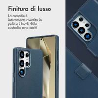Accezz Cover in pelle 2 in 1 con MagSafe Samsung Galaxy S25 Ultra - Nightfall Blue