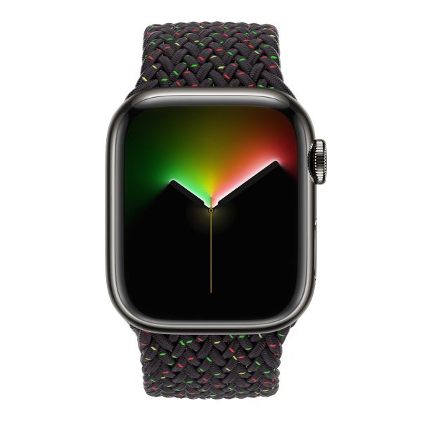 Apple Cinturino Solo intrecciato Apple Watch | 44/45/46/49 mm - Taglia 6 - Black Unity