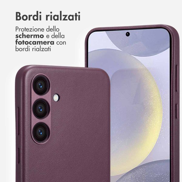 Accezz Cover in Pelle con MagSafe Samsung Galaxy S24 Plus - Heath Purple