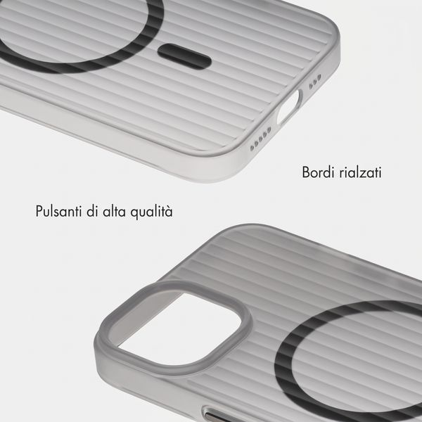 Accezz Cover Lite con MagSafe | Fluted | Apple iPhone 14 - Grigio
