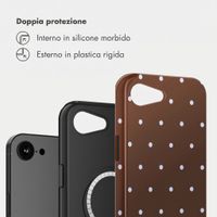 Selencia Cover posteriore Vivid con MagSafe Apple iPhone 17e / 16e - Happy Dots Chocolate