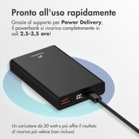 imoshion Powerbank Ultra Series in alluminio da 10.000 mAh – Quick Charge e Power Delivery – Nero