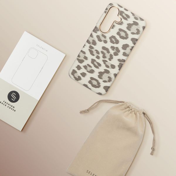 Selencia Cover Sabi Stampa pantera con MagSafe Samsung Galaxy S25 - Soft Ivory
