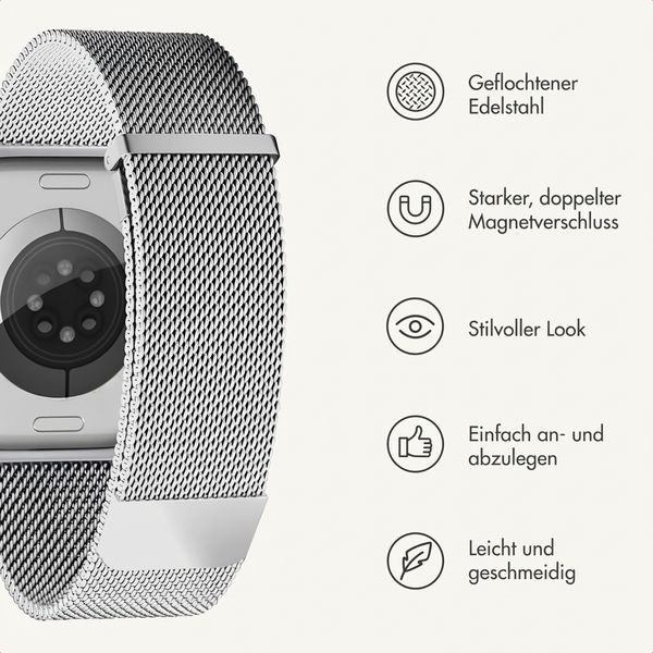 imoshion Milanees magnetisch bandje Apple Watch | 44/45/46/49 mm - Zilver