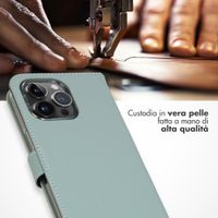 Selencia Cover a libro in vera pelle Apple iPhone 15 Pro Max - Air Blue
