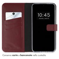 Selencia Cover a libro in vera pelle Samsung Galaxy A36 / A56 - Burgundy