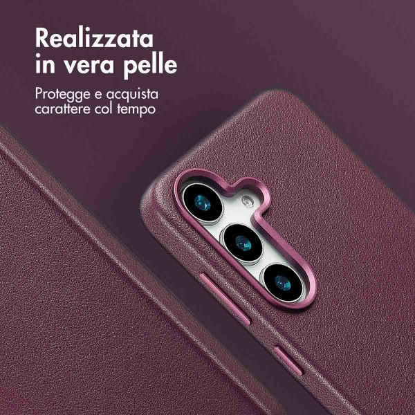 Accezz Cover in Pelle con MagSafe Samsung Galaxy S25 Plus - Heath Purple