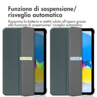 imoshion Cover a libro Trifold Apple iPad 11 (2025) 11 pollici A16 / iPad 10 (2022) 10.9 pollici - Verde scuro