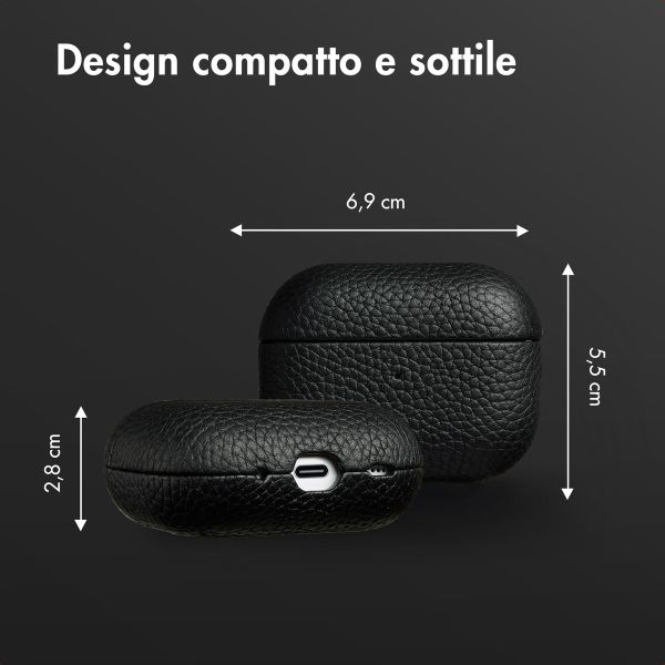 Accezz Cover in vera pelle  Apple AirPods Pro 2 - Nero