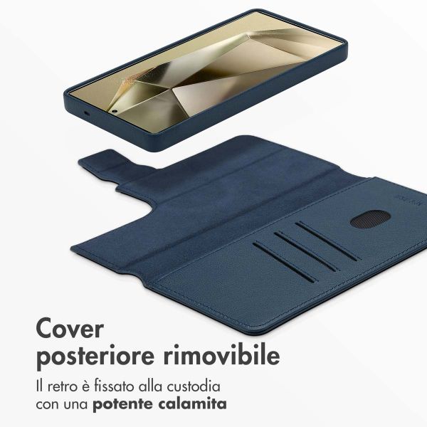 Accezz Cover in pelle 2 in 1 con MagSafe Samsung Galaxy S25 Ultra - Nightfall Blue