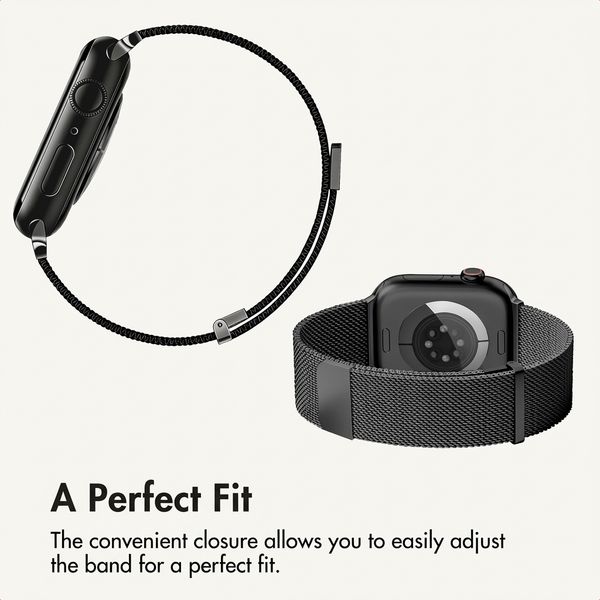 imoshion Milanees magnetisch bandje Apple Watch | 44/45/46/49 mm - Zwart
