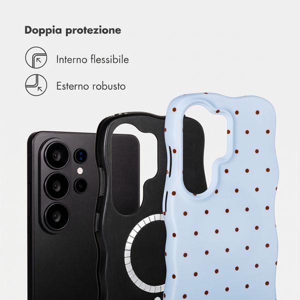 Selencia Cover Vivid Wavy con MagSafe Samsung Galaxy S26 Ultra - Happy Dots Digital Sky