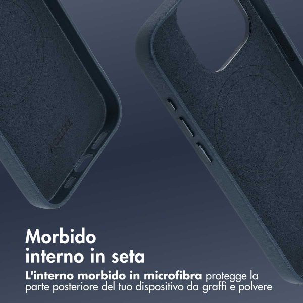 Accezz Cover in Pelle con MagSafe Apple iPhone 15 Pro - Nightfall Blue