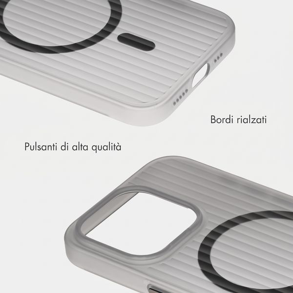 Accezz Cover Lite con MagSafe | Fluted | Apple iPhone 15 Pro - Grigio