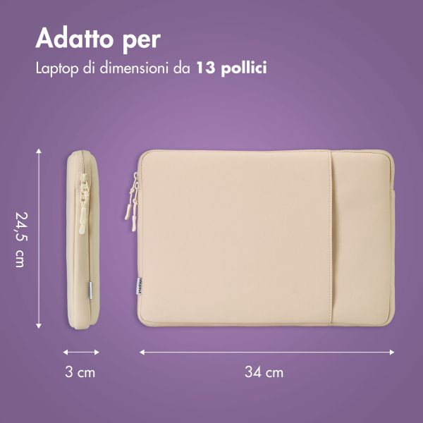 imoshion Cover per laptop 13 pollici - Laptopsleeve con tasca - Sandstone