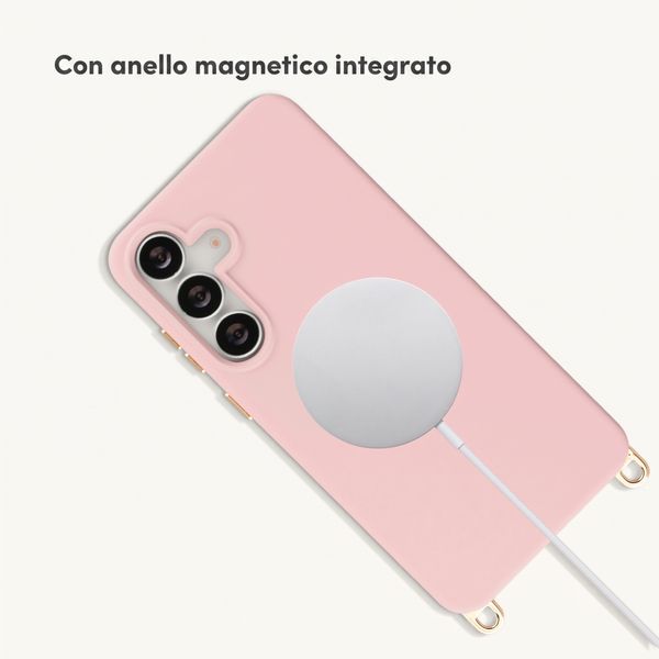 Selencia Cover posteriore Rivièra con MagSafe con ganci rimovibili Samsung Galaxy S25 FE - Sorbet Pink