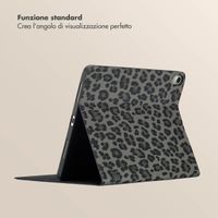 Selencia Libreria Sabi con stampa leopardata Apple iPad Air 11 pollici (2026) M4 / (2025) M3 / (2024) M2 / Air 5 (2022) / Air 4 (2020) - Midnight Black