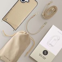 Selencia Cover per telefono Nova con cordino e portacarte Apple iPhone 16 - Beige