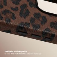Selencia Cover Sabi Stampa pantera con MagSafe Apple iPhone 15 Pro Max - Mocha Brown