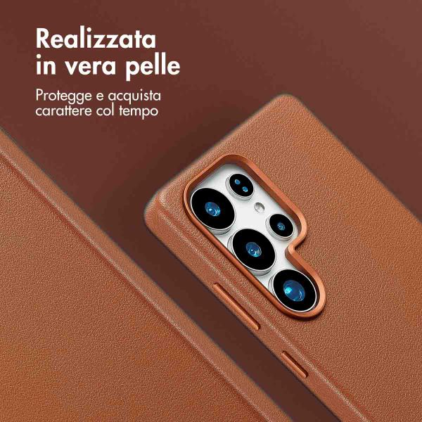 Accezz Cover in Pelle con MagSafe Samsung Galaxy S25 Ultra - Sienna Brown