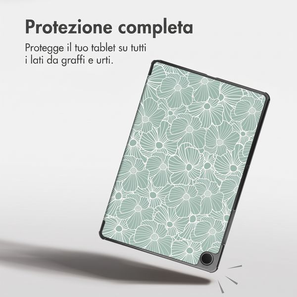 imoshion Cover Trifold Design Samsung Galaxy Tab A11 Plus / A9 Plus - Botanica
