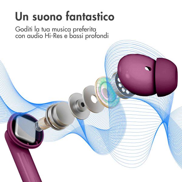imoshion Aura Pro Auricolari in-ear wireless - Cancellazione attiva del rumore (ANC) - Bordeaux