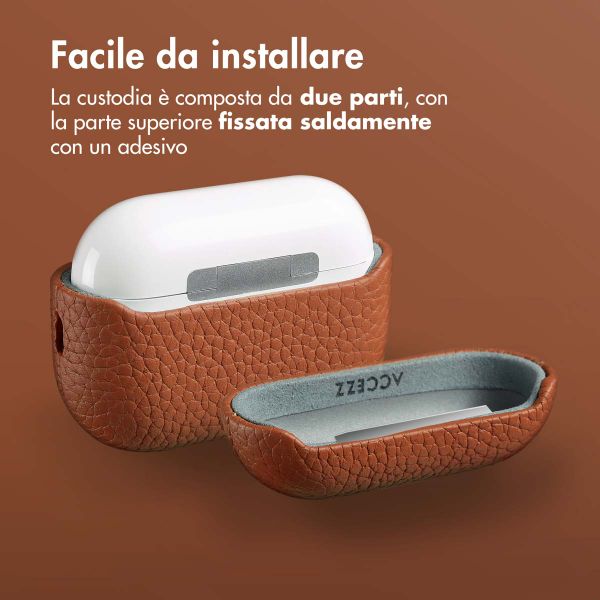 Accezz Cover in vera pelle  Apple AirPods Pro 2 - Cognac
