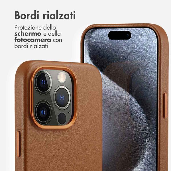 Accezz Cover in Pelle con MagSafe Apple iPhone 15 Pro - Sienna Brown